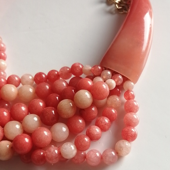 TREND 2026 Chico's Necklace Bohemian Pink Nephrite Faux Coral Multi Beaded - Picture 4 of 8
